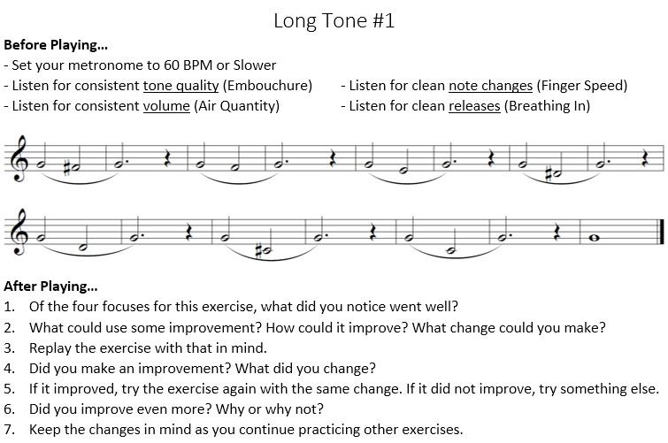 A long tone exercise following these ideas.