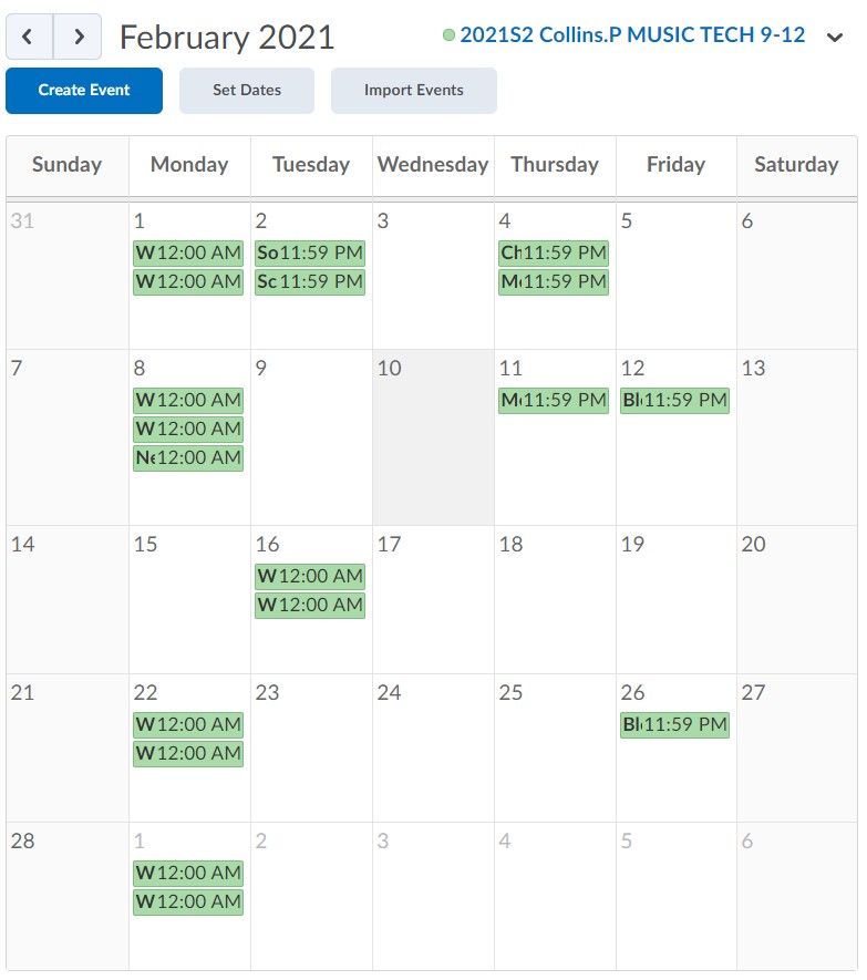 Calendars can help keep students on track and accountable for due dates.