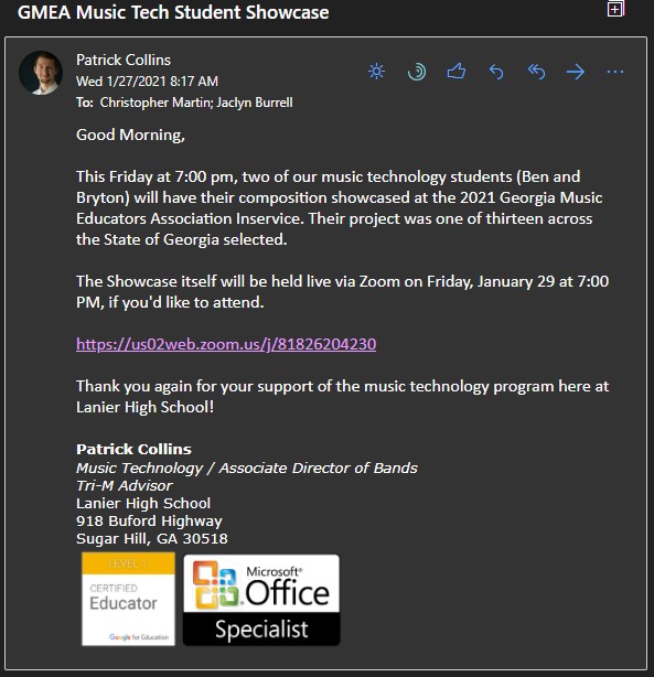 Praise through email is a great way to build a positive relationship with both parents and colleagues.