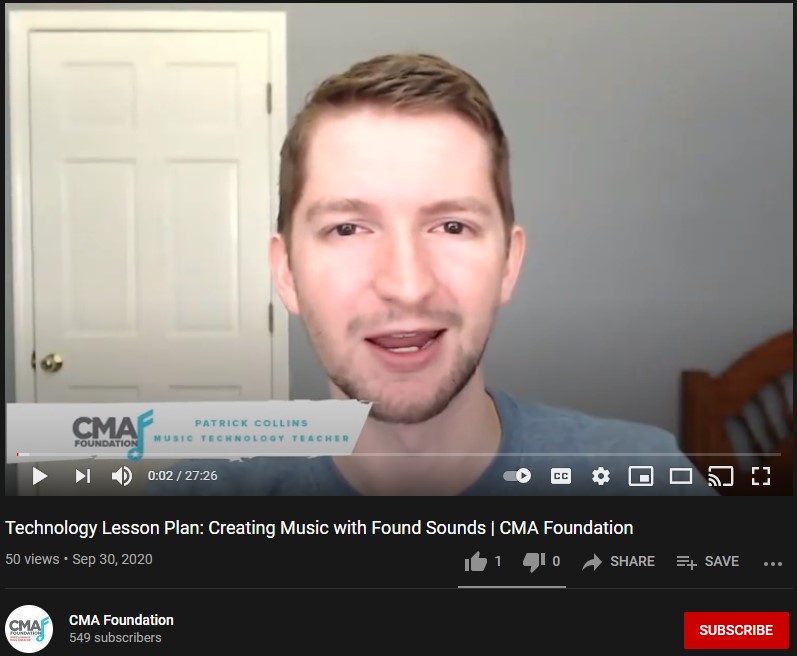 A frame from my video on the CMA Foundation’s YouTube Channel.